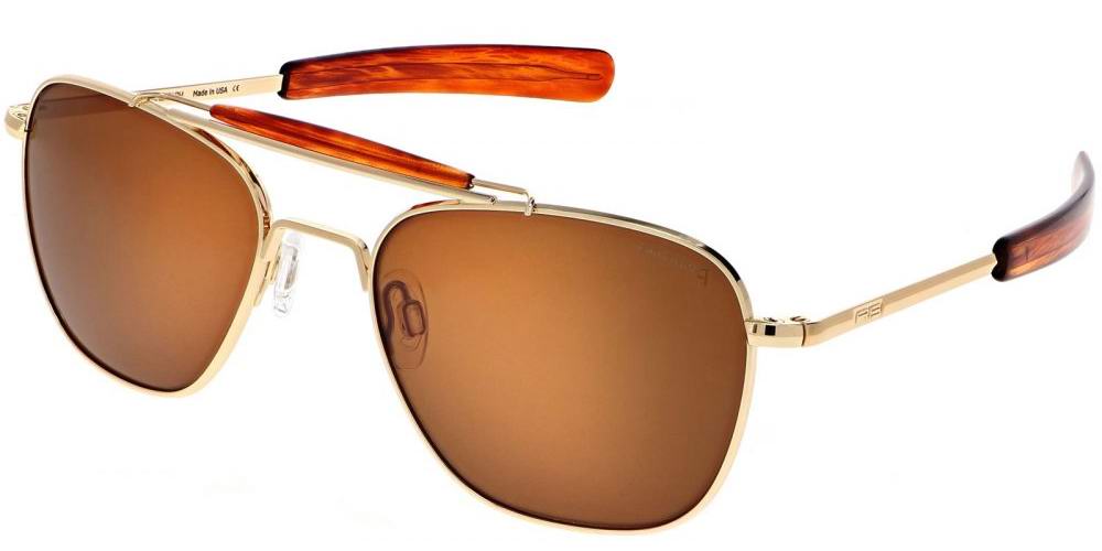 LUNETTES DE SOLEIL US AIR FORCE aviateur2 monture or verre polarisé brun Randolph