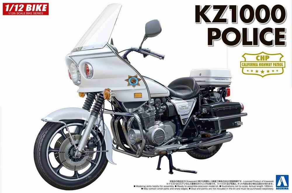 maquette à monter Moto Kawasaki KZ 1000 1/12 Police Chips John Baker Ponch Poncherello