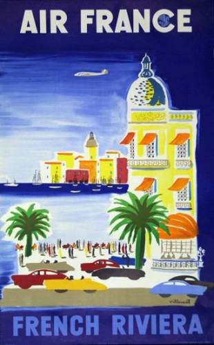 Affiche AIR FRANCE French Riviera - B.Villemot