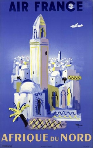 Affiche AIR FRANCE Afrique du Nord - Villemot 1948
