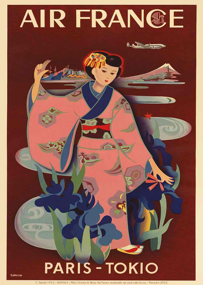 Affiche AIR FRANCE Paris Tokyo Tokio