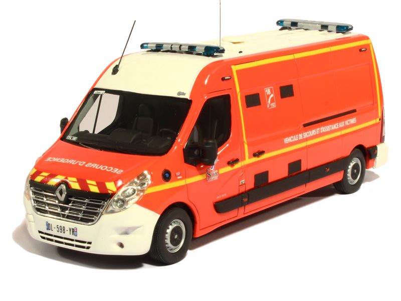 Miniature Camion de Sapeurs Pompiers RENAULT MASTER LONG GIFA VSAV 77 Chelles 1/43 Alerte