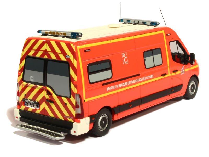 Miniature Camion de Sapeurs Pompiers RENAULT MASTER LONG GIFA VSAV 77 Chelles 1/43 Alerte