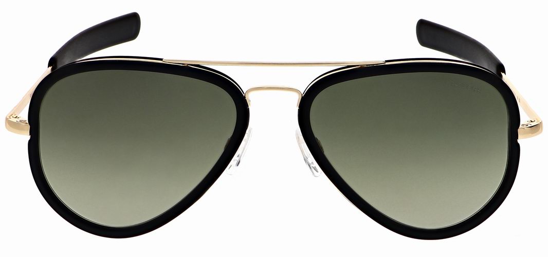 LUNETTES DE SOLEIL aviateur monture Fusion Or 23K verre vert conifère Randolph Concorde