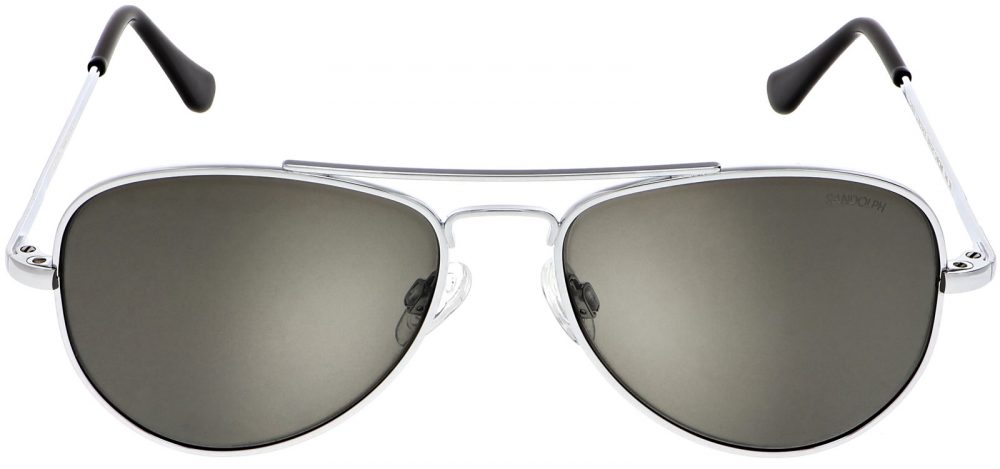 LUNETTES DE SOLEIL aviateur monture chrome brillant verre gris Randolph Concorde