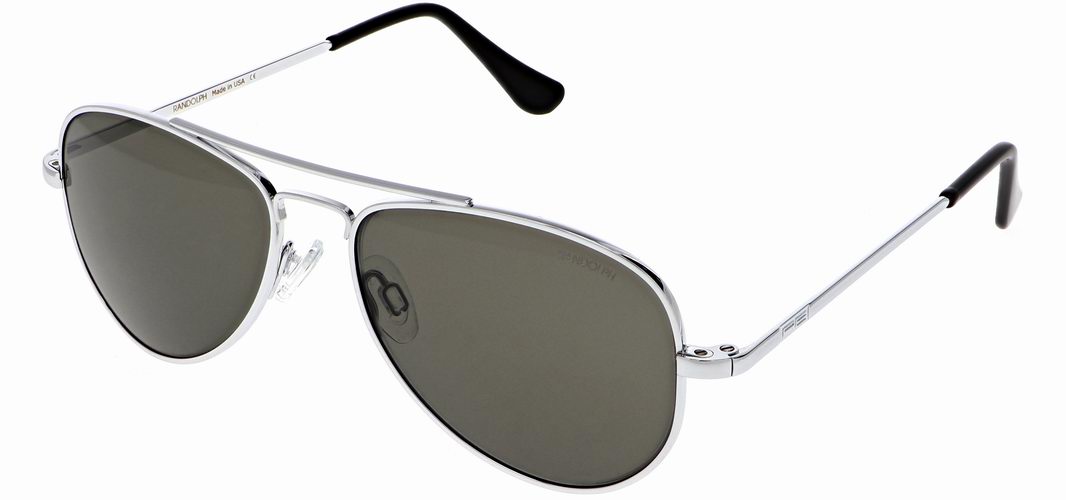 LUNETTES DE SOLEIL aviator monture chrome brillant Randolph Concorde