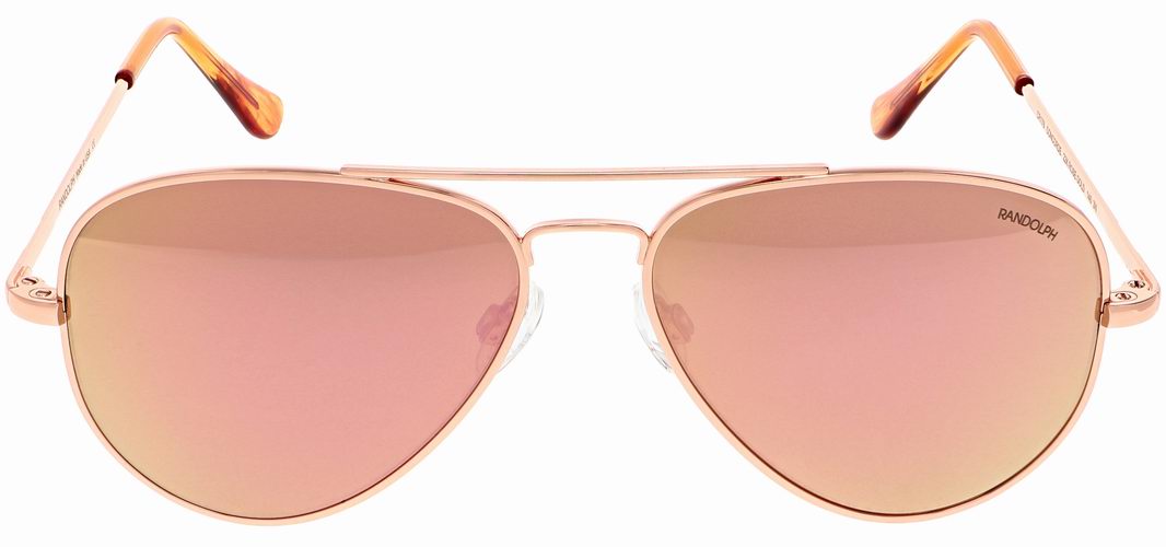 LUNETTES DE SOLEIL aviateur monture Monture Or Rose 22K Verres SkyForce Flash Miroir Or Rose Randolph Concorde