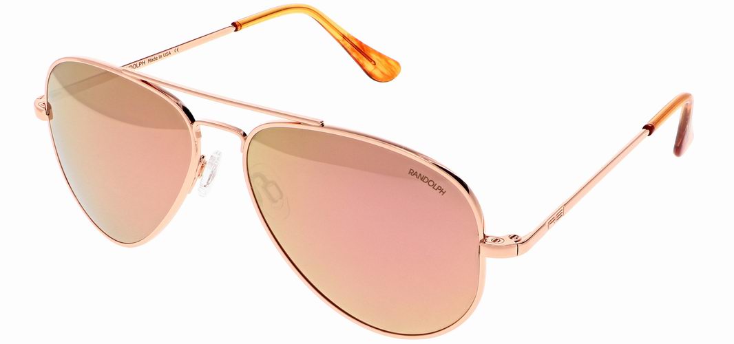 LUNETTES DE SOLEIL aviator Monture Or Rose 22K Verres SkyForce Flash Miroir Or Rose Randolph Concorde