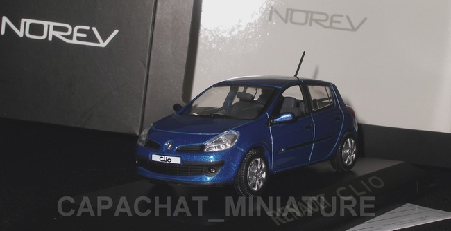 Voiture miniature Renault ClioIII bleue Ottoman NOREV 1/43