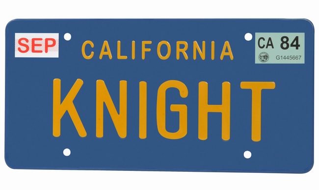 plaque minéralogique KNIGHT California de la Série K2000