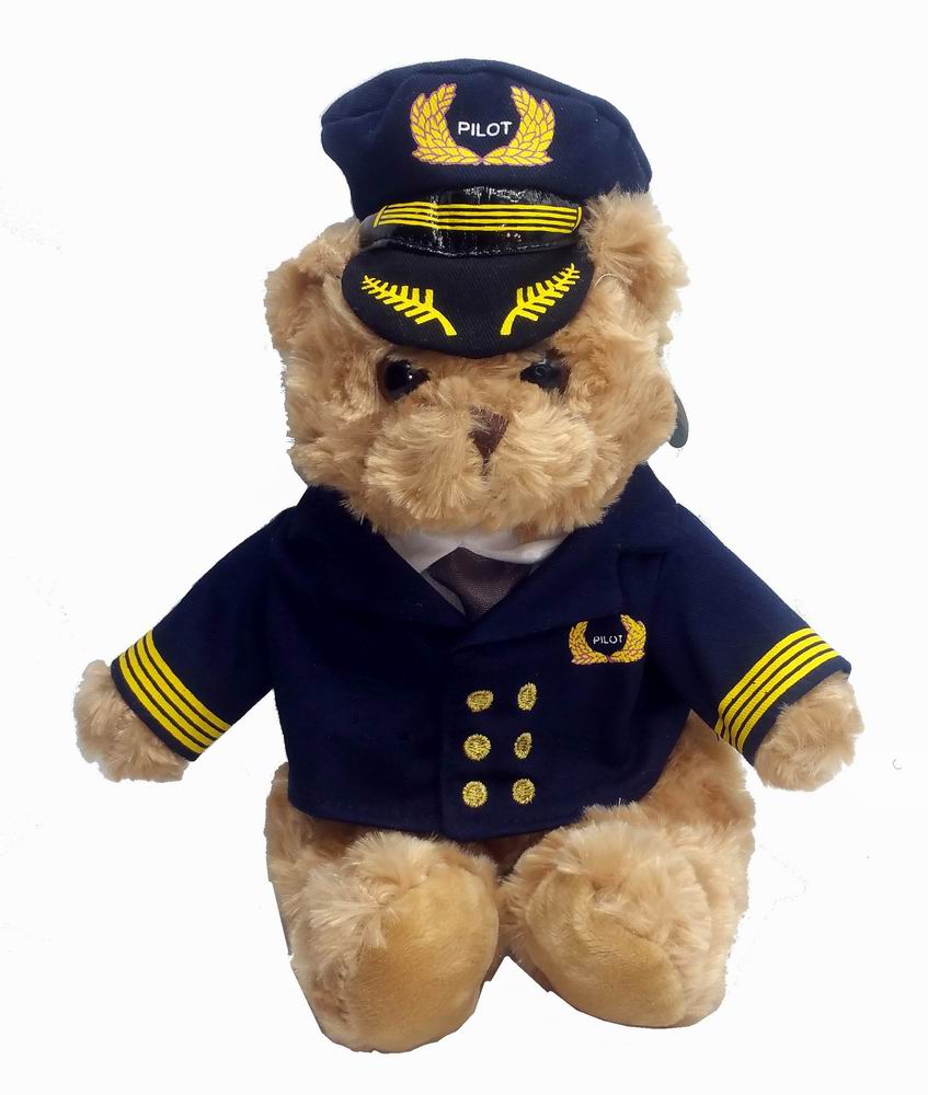 Peluche Ourson Aviateur Pilote Commandant de Bord