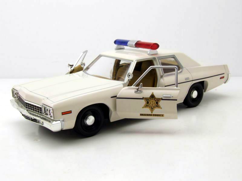 Voiture police Dodge Monaco Rosco P Coltrane Shérif fais-moi peur métal 1/24