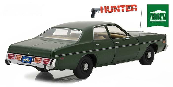 Voiture en métal DODGE MONACO RICK HUNTER inspecteur choc 1/18 Greenlight