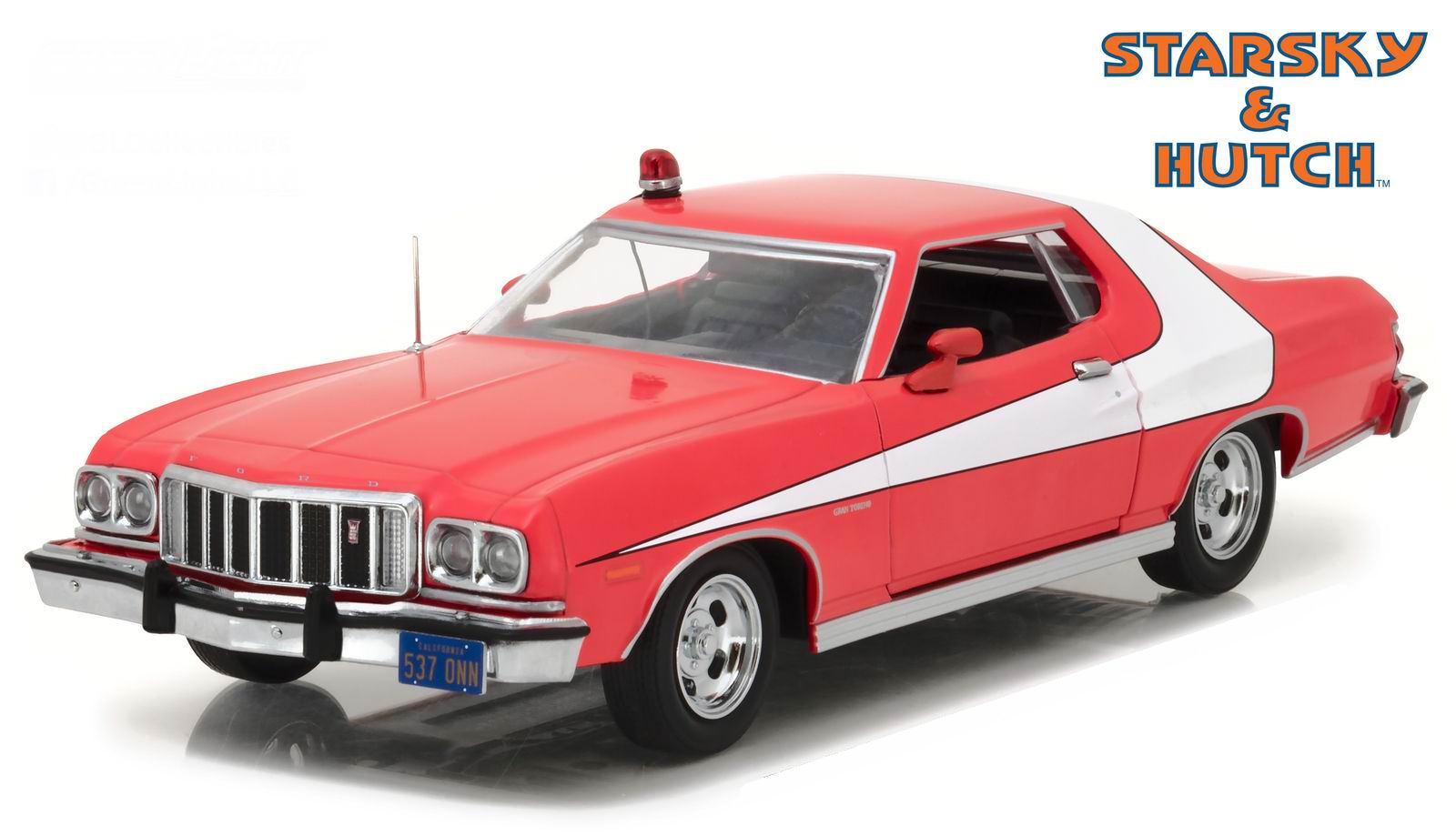 Voiture miniature métal Ford Gran Torino 1976 du Film Starsky et Hutch 1/24 greenlight