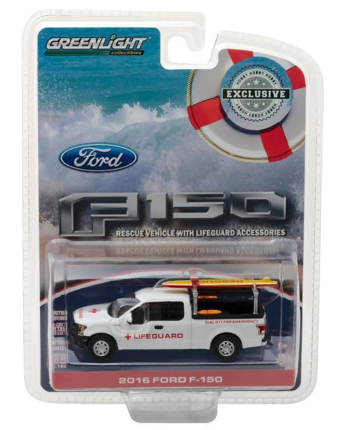 Voiture Ford F150 Pickup Lifeguard Sauveteurs en Mer avec Accessoires 1/64