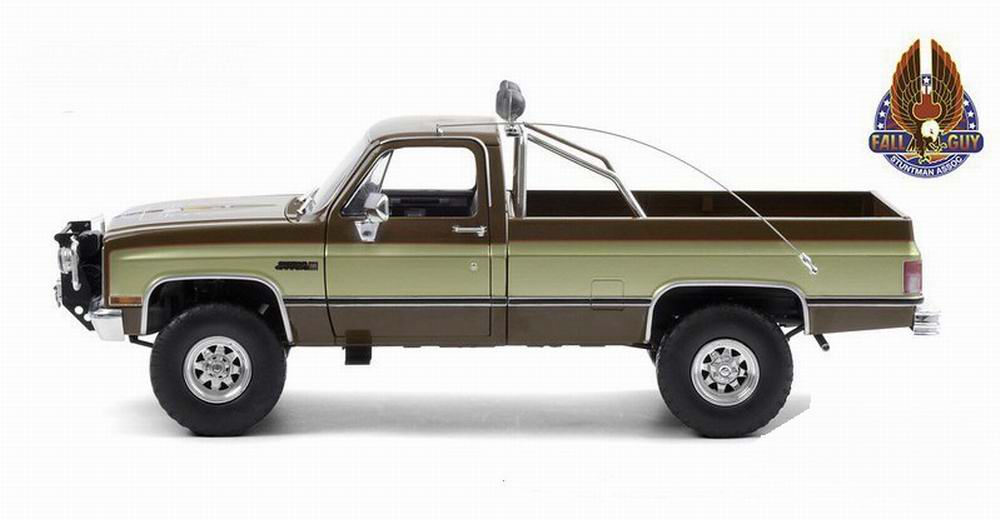 Voiture miniature GMC Sierra K2500 L’Homme Qui Tombe à Pic Colt Seavers Stuntman Association 1/18 Greenlight
