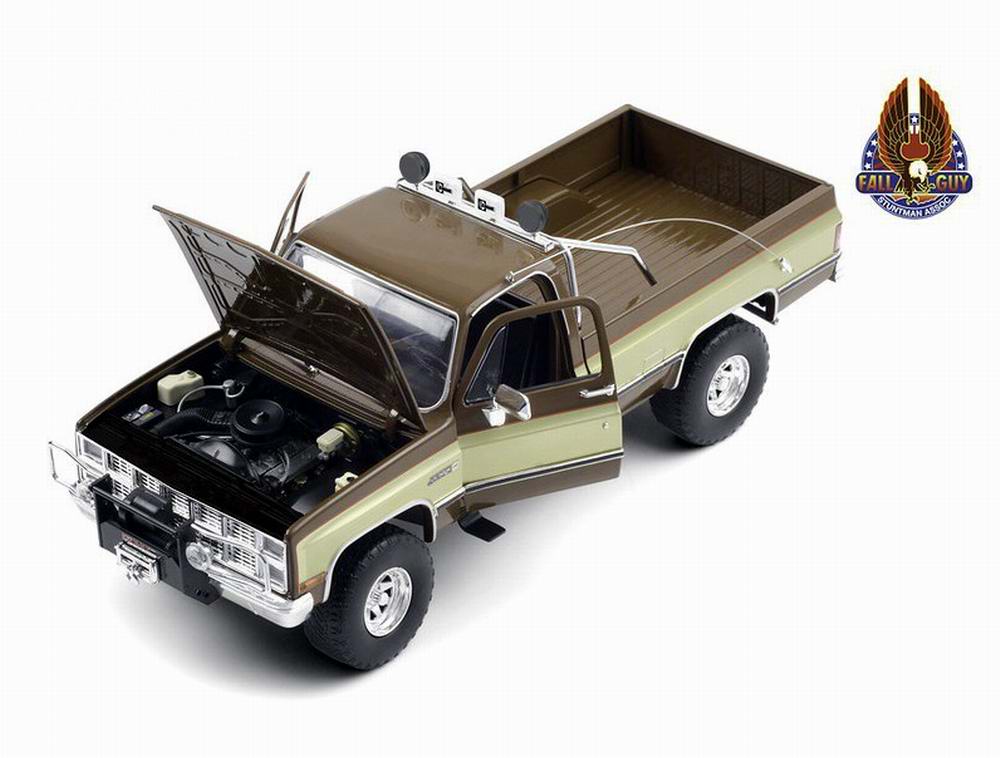 Voiture miniature GMC Sierra K2500 L’Homme Qui Tombe à Pic Colt Seavers Stuntman Association 1/18 Greenlight