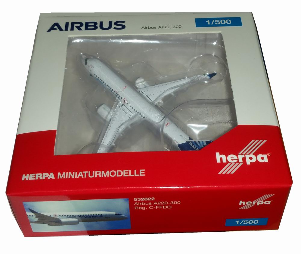 Maquette Avion AIRBUS A220-300 C-FFDO Airbus Industries 1/200