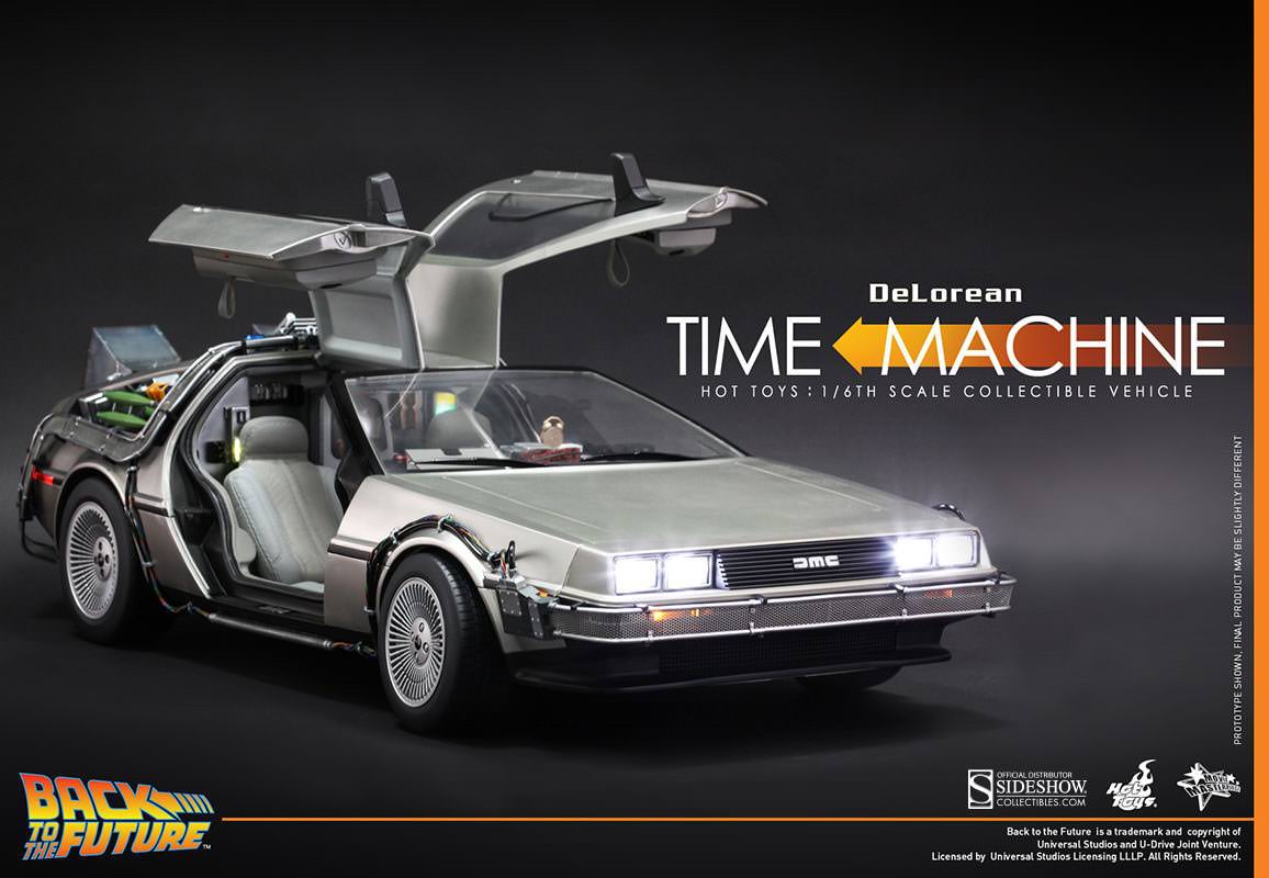 Véhicule DELOREAN Retour vers le Futur effets lumineux Hot Toys 1/6