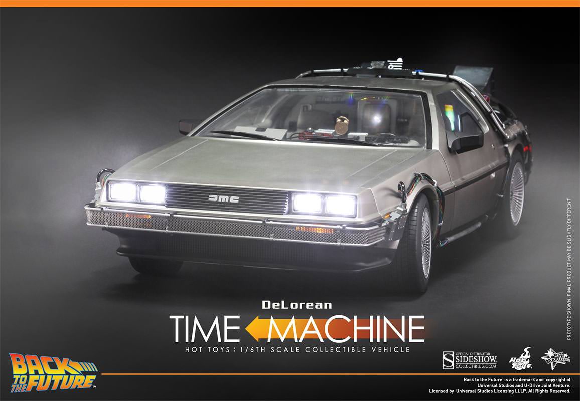 Véhicule DELOREAN Retour vers le Futur effets lumineux Hot Toys 1/6