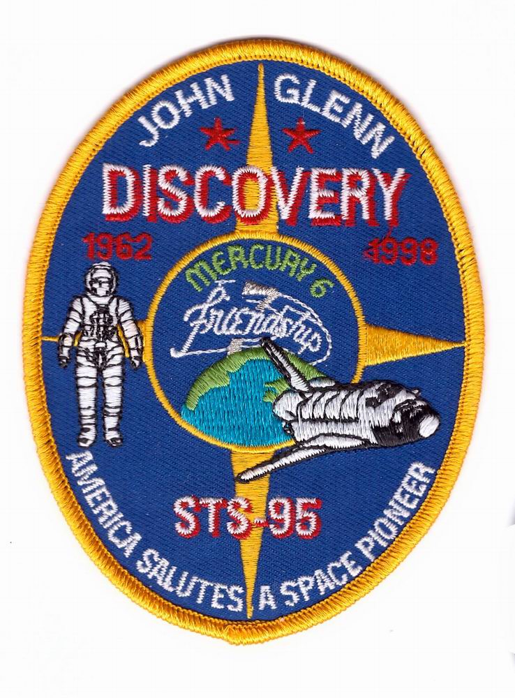 Patch NASA John GLENN DISCOVERY STS-95 Mercury 6 Friendship 7