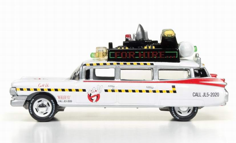 Voiture miniature Cadillac 1959 Ghostbusters ECTO 1 Ambulance du Film S.O.S. Fantômes Métal au 1/64