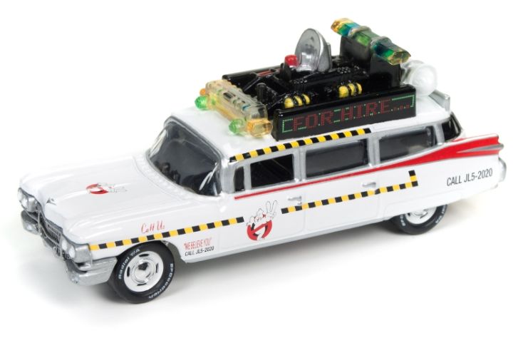 Voiture miniature Cadillac 1959 Ghostbusters ECTO 1 Ambulance du Film SOS. Fantômes Métal au 1/64