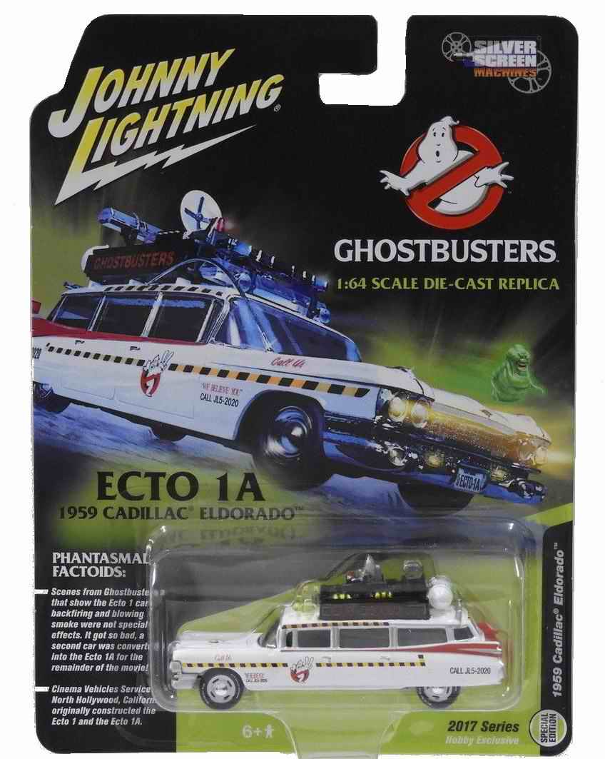 Voiture Cadillac 1959 Ghostbusters ECTO 1 Ambulance du Film S.O.S. Fantômes Métal au 1/64