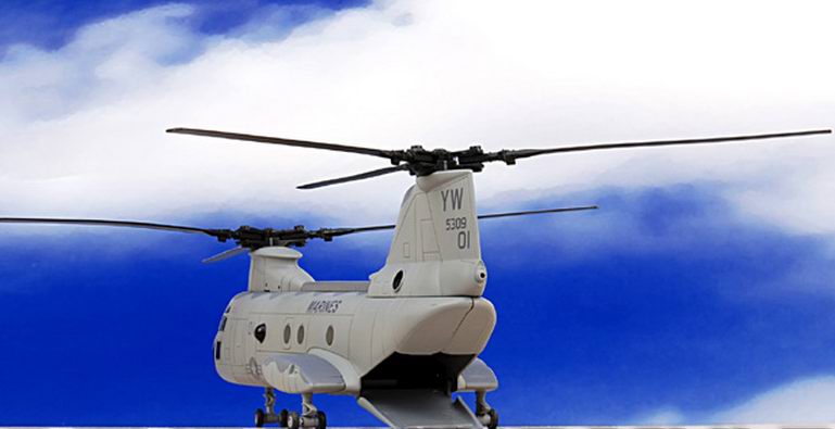 Hélicoptère Boeing CH46 Sea Knight US NAVY MARINES au 1/55