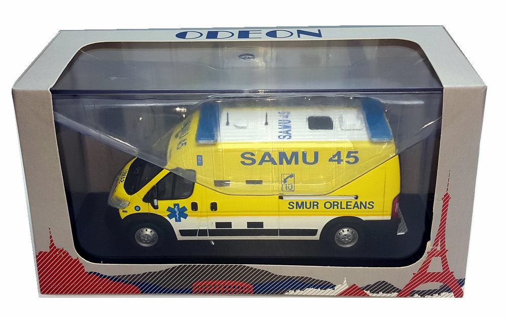 Miniature Ambulence FIAT Ducato SAMU 45 SMUR ORLEANS 1/43 Alarme