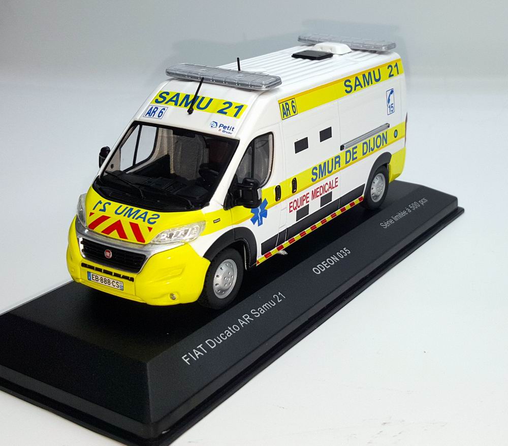 Miniature Ambulance FIAT Ducato SAMU 21 SMUR De Dijon 1/43 Odeon