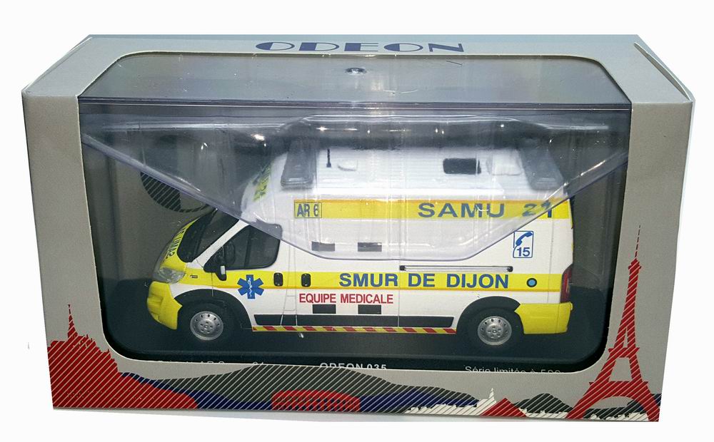 Miniature Ambulence FIAT Ducato SAMU 21 SMUR De Dijon 1/43 Alarme