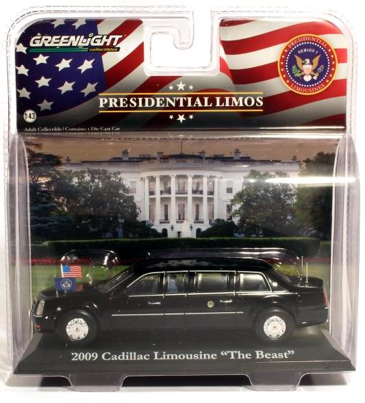 Limousine CADILLAC DTS de 2009 Voiture Présidentielle Donald TRUMP 1/43 