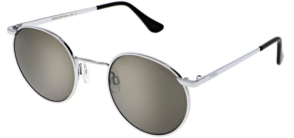 LUNETTES DE SOLEIL Rondes P3 sous marinier us navy monture argent chromé verre gris Randolph