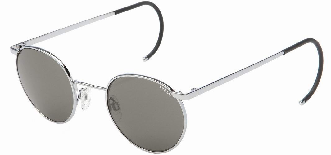 LUNETTES DE SOLEIL Rondes P3 sous marinier us navy monture argent chromé verre gris Randolph