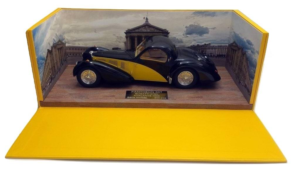 Voiture de Collection BUGATTI TYPE 57SC ATALANTE de 1936 NOIRE et JAUNE 1/18