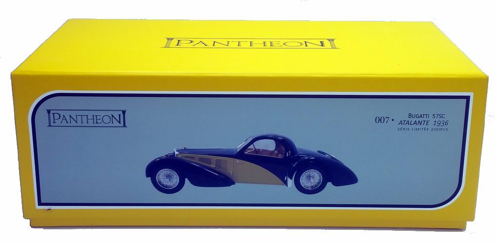 Voiture de Collection BUGATTI TYPE 57SC ATALANTE de 1936 NOIRE et JAUNE 1/18