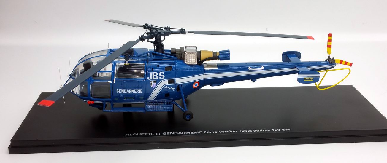 Maquette Hélicoptère ALOUETTE 3 SA316 Gendarmerie Nationale Immatriculé 1/43