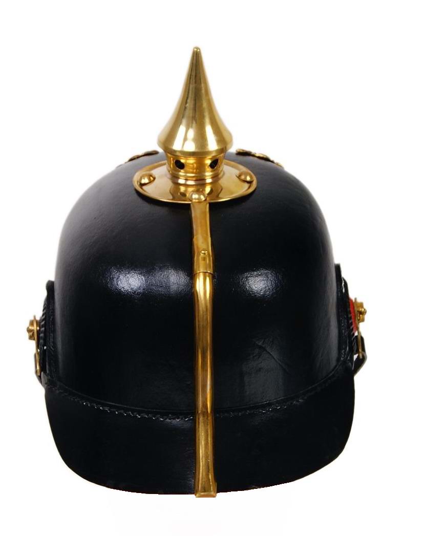 Réplique Casque à Pointe Pickelhaube Soldat Armée Prussienne et Allemande 1ème Guerre Mondiale WWI