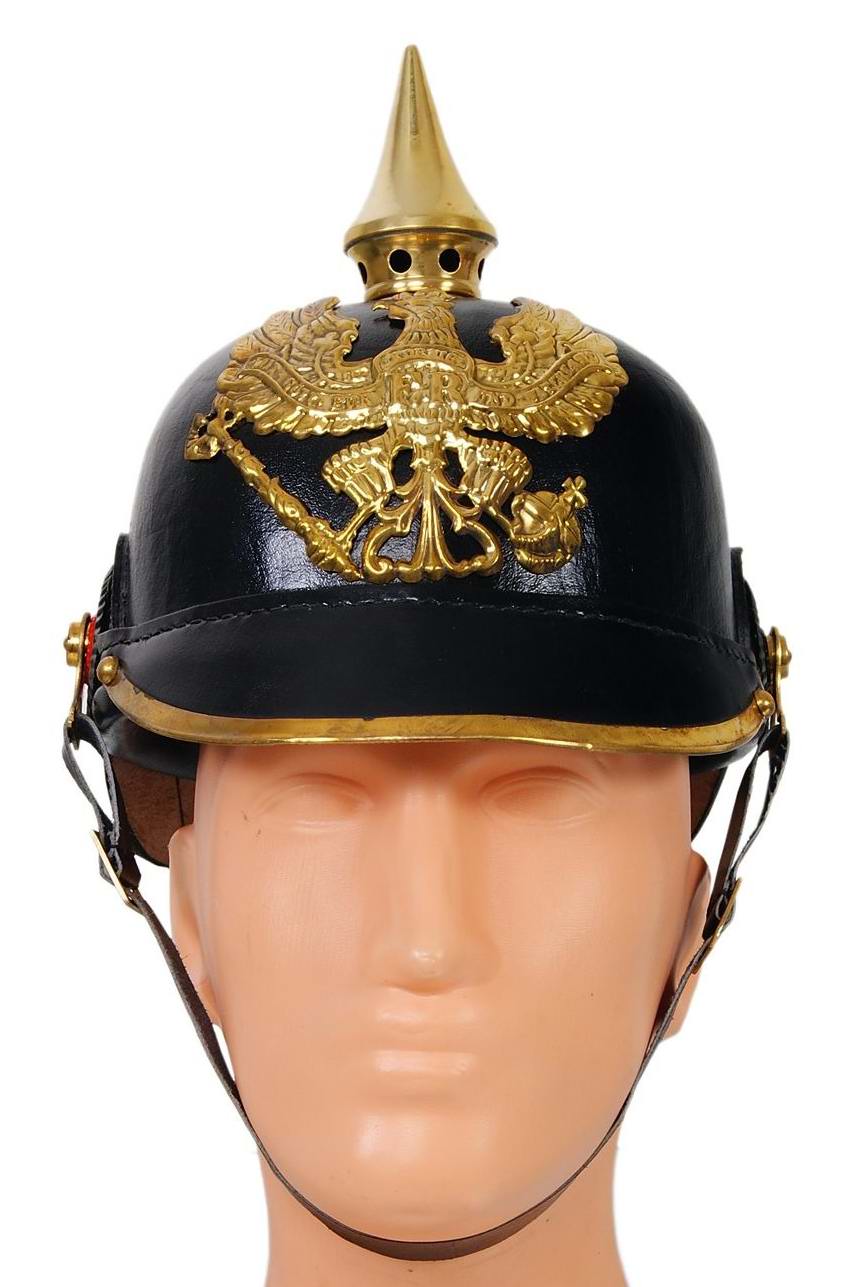 Réplique Casque à Pointe Pickelhaube Soldat Prussien et Allemand 1ème Guerre Mondiale WWI