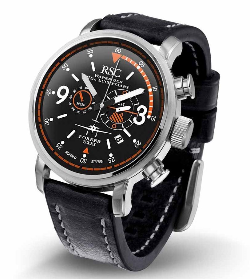 Montre Aviateur Chronomètre FOKKER DXXI RSC PILOTS WATCHES