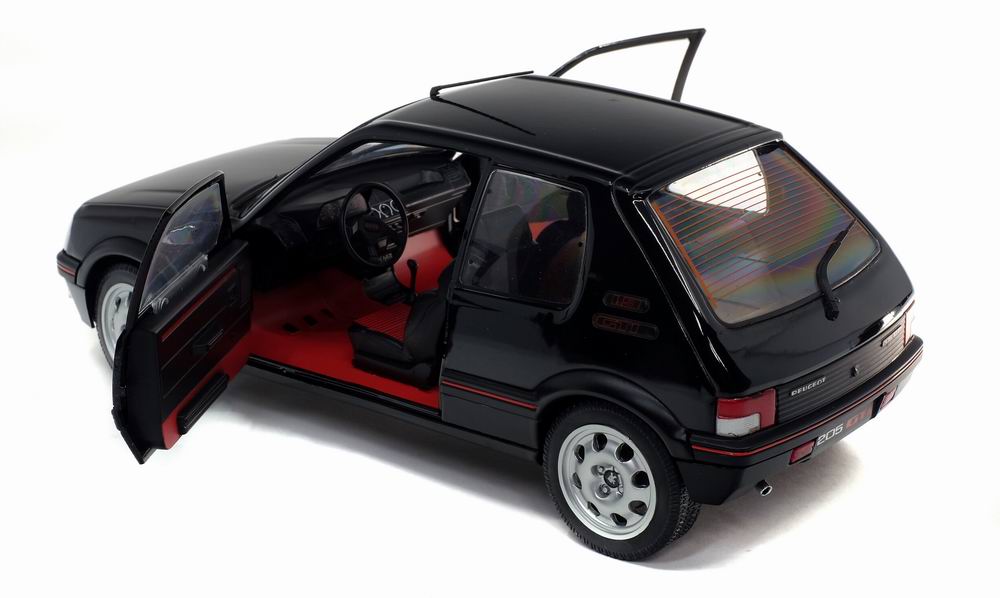 Voiture Miniature PEUGEOT 205GTI 1.9L MK 2 de 1990 Noir Onyxe Solido 1/18