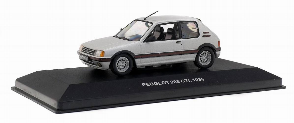 Voiture Miniature PEUGEOT 205 GTI 1.6L de 1986 Gris Solido 1/43