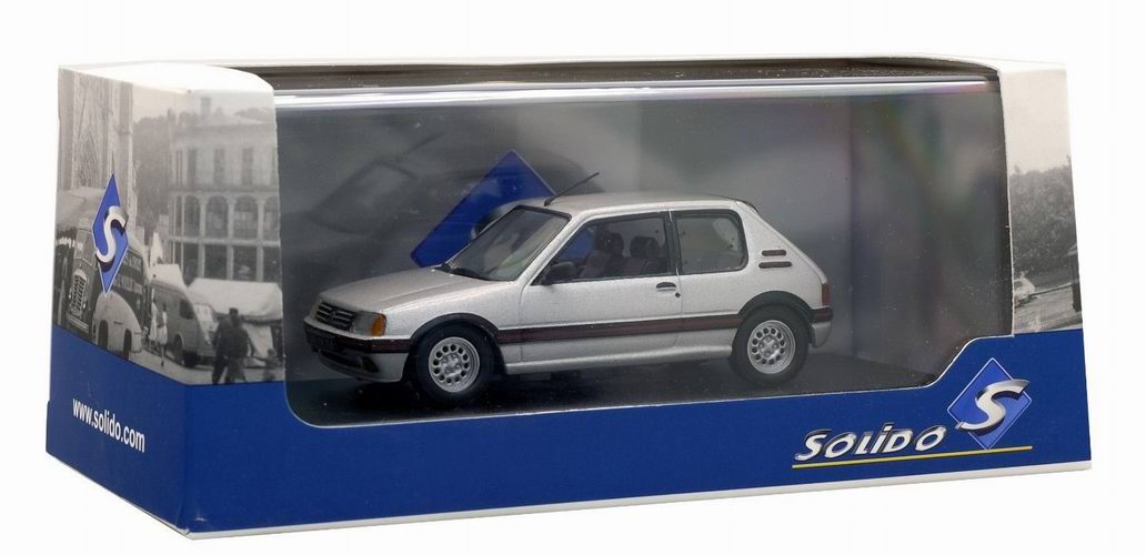 Voiture Miniature PEUGEOT 205 GTI 1.6L de 1986 Gris Solido 1/43