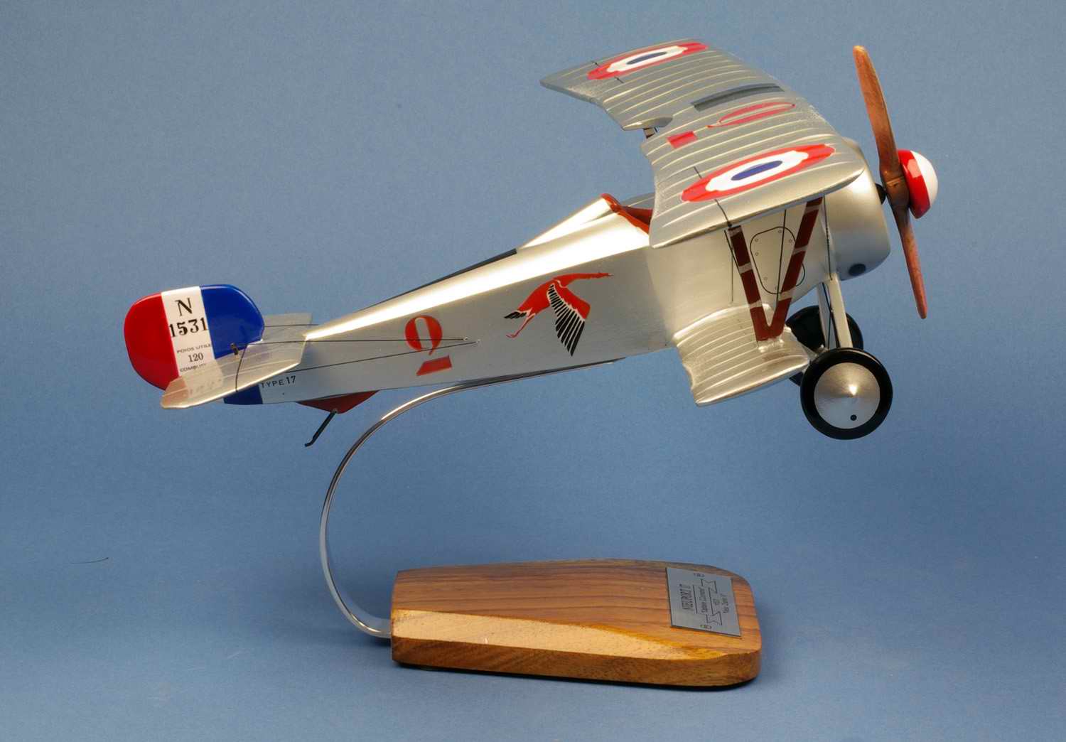 Maquette Avion NIEUPORT 17N Georges Guynemer Vieux Charles IV N1531 Juillet 1916 1/16