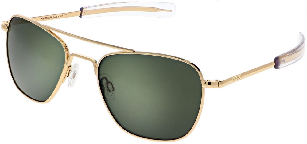 LUNETTES DE SOLEIL aviator monture or verre vert Randolph