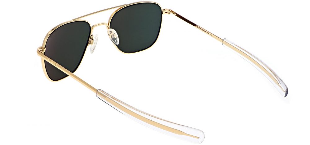 LUNETTES DE SOLEIL aviator monture or verre vert Randolph