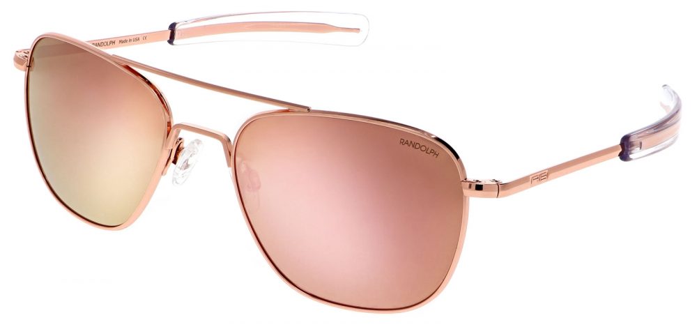 LUNETTES DE SOLEIL aviator monture or rose verre miroir rose Randolph