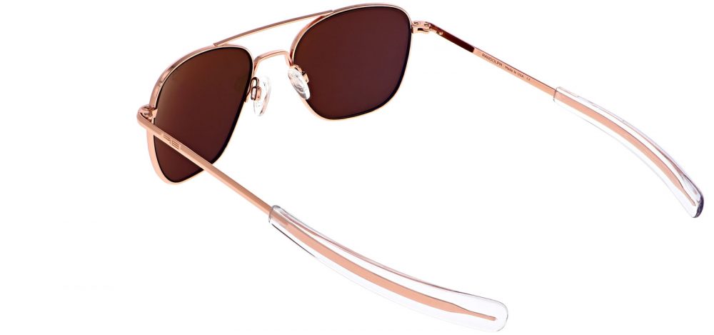 LUNETTES DE SOLEIL aviator monture or rose verre flash miroir or rose Randolph