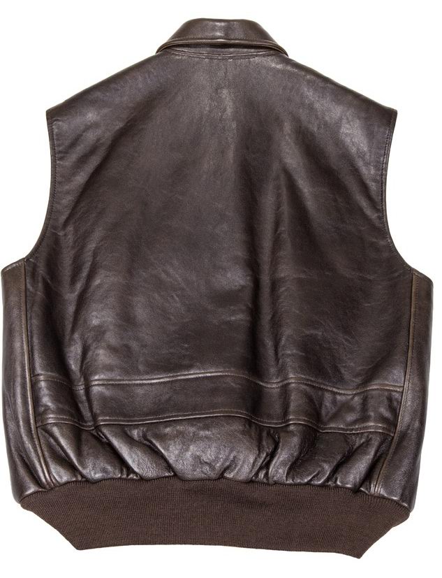 Blouson en cuir sans manche The Stearman Leather Vest AVIREX